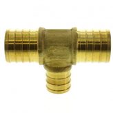1" PEX x 1" PEX x 3/4" PEX Brass Tee (Lead Free)