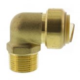 1" Push-Fit x 1" Male NPT 90 Elbow Adapter, Lead Free