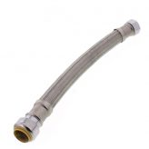 3/4" Push-Fit x 3/4" FIP Braided Water Heater Connector, 15" Length