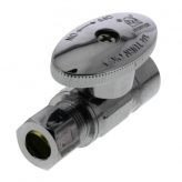 1/2" Female Solder x 3/8" OD Comp Quarter Turn Straight Stop, Lead Free