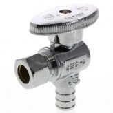 1/2" PEX (F1807) x 3/8" OD Comp Quarter Turn Angle Stop, Lead Free