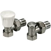 1/2" Female NPT Angle Radiator Valve Set w/ Thermostatic head, Supply & Return