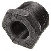 1" x 1/2" Black Malleable Bushing