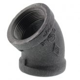 1" Black Malleable Iron 45 degree Elbow
