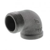 1-1/4" Black Malleable Street 90 Degree Elbow