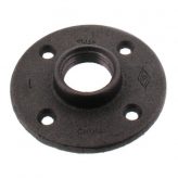 1-1/4" Black Malleable Floor Flange