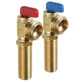 dahl 1/2" Female Solder or MIP x Male Hose, Outlet Box Valves Red & Blue