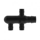 Poly 3/4" F1960 x 1/2" F1960 Opposing Port Manifold, 3 Ports Closed