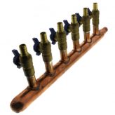 Copper 3/4" F1807 (Crimp) Inlet x 1/2" F1807 (Crimp) w/ Valves, 6-port Closed