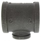 2" x 2" x 1" Black Malleable Iron Tee