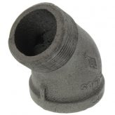 1-1/2" Black Malleable Street 45 Degree Elbow