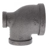 1-1/2" x 1/2" x 1" Black Malleable Iron Tee