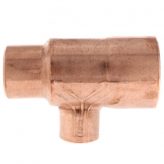 1-1/2" x 1" x 3/4" Copper Tee