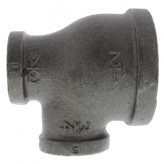 1-1/2" x 3/4" x 3/4" Black Malleable Iron Tee