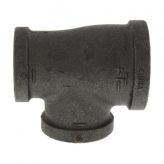 1-1/4" x 1" x 1" Black Malleable Iron Tee