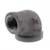 1-1/4" x 3/4" Black Malleable Reducing 90 Degree Elbow