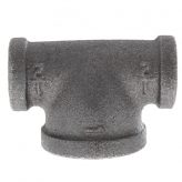 1/2" x 1/2" x 1" Black Malleable Iron Tee