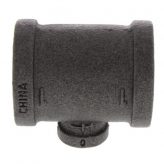 1/4" x 1/4" x 1/8" Black Malleable Iron Tee