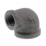 1" x 1/2" Black Malleable Reducing 90 Degree Elbow