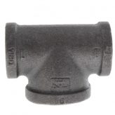 1" x 1" x 1-1/4" Black Malleable Iron Tee