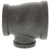 2" x 1-1/2" x 1" Black Malleable Iron Tee