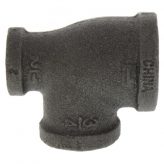 2" x 1" x 1-1/2" Black Malleable Iron Tee