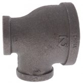 2" x 1" x 1" Black Malleable Iron Tee