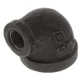 3/4" x 1/4" Black Malleable Reducing 90 Degree Elbow