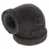 3/4" x 3/8" Black Malleable Reducing 90 Degree Elbow