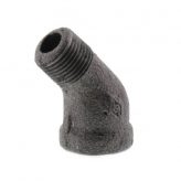 3/8" Black Malleable Street 45 Degree Elbow