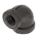 3/8" x 1/4" Black Malleable Reducing 90 Degree Elbow