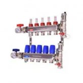 Legend 11-Loop 1" Stainless Steel Radiant Heat Manifold w/ Flow Meter
