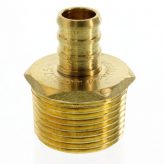 Male NPT by pex crimp increasing adapter made from lead free brass and certified to CSA B137.5