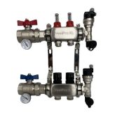 VesiPro XL 8-Loop 1-1/4" Stainless Steel Radiant Heat Manifold w/ Flow Meter