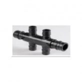 Poly 3/4" F1960 x 1/2" F1960 Opposing Port Manifold, 4 Ports Open