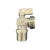 1/2" Female Solder or MIP x 3/4" Male Garden Hose Thread Angle Valve, Chrome Plated