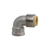 1/2" Stainless Steel Push-Fit x 1/2" Female NPT 90 Degree Elbow