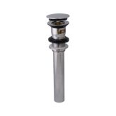 1-1/4” x 6" Chrome Lav Drain w/ Clicker, P.O. with Overflow
