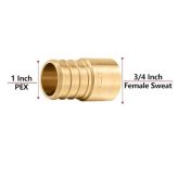 3/4" Female Copper Solder x 1" PEX Brass Adapter (Lead Free)