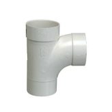 4" PVC Sewer Street Sanitary Tee, Spigot x Hub x Hub